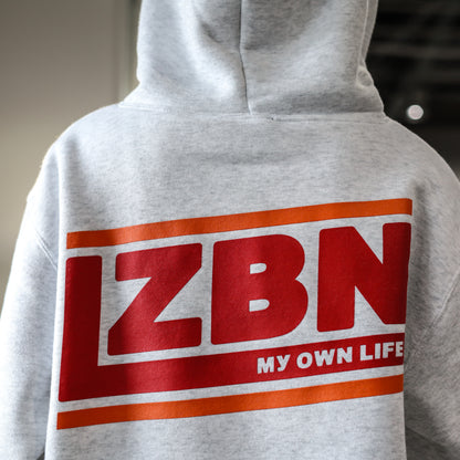 LZBN / SLANT LOGO PULLOVER HOODIE (ASH)