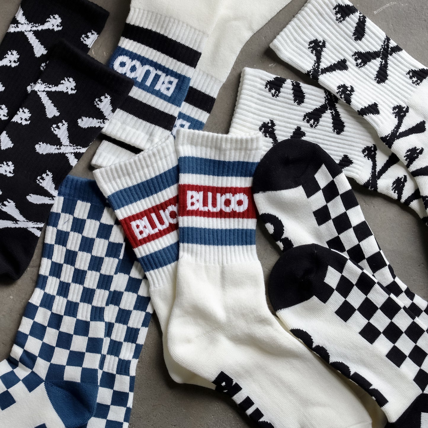 BLUCO / 2-PACK SOX -BONE- (BLACK・WHITE)