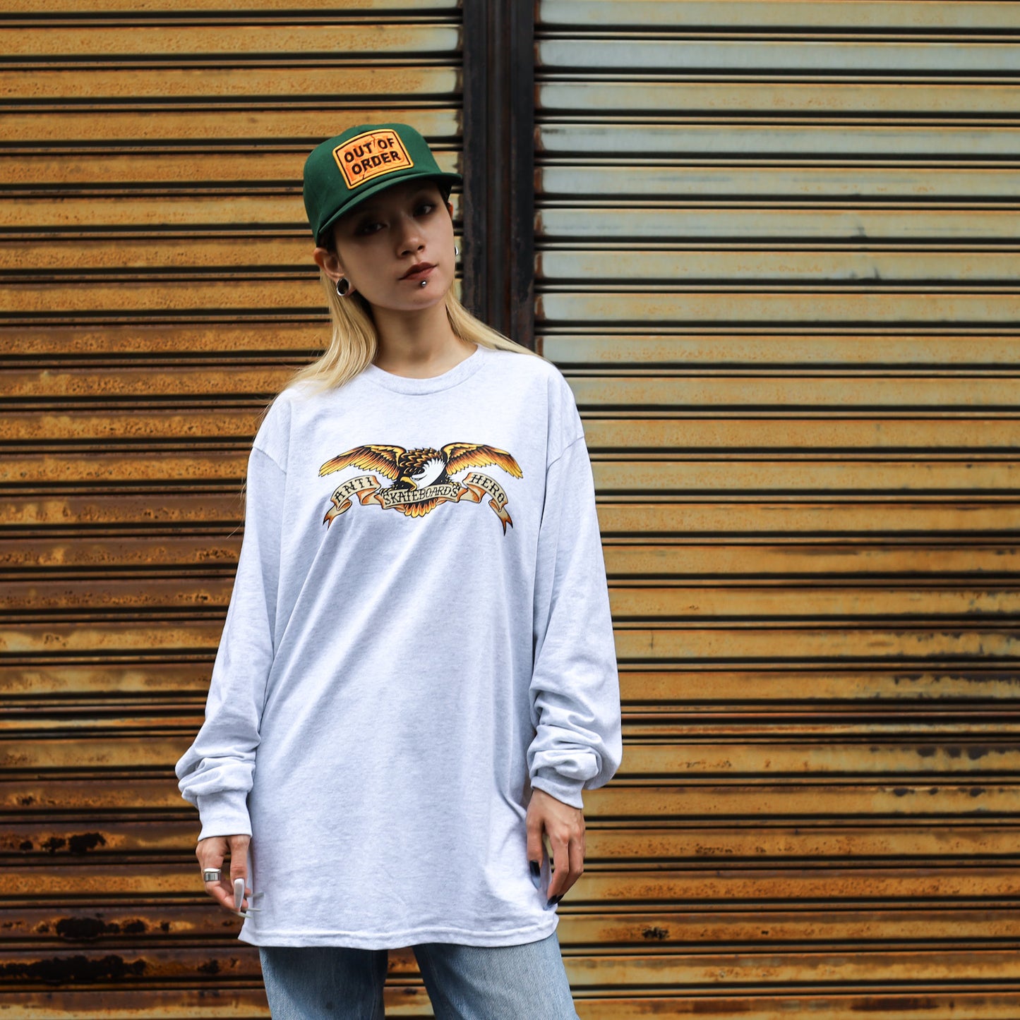 ANTIHERO / EAGLE L/S TEE (ASH/BLACK MULTI)