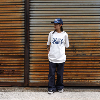 BLUCO / PRINT TEE -OLD- (WHITE-BLUE)