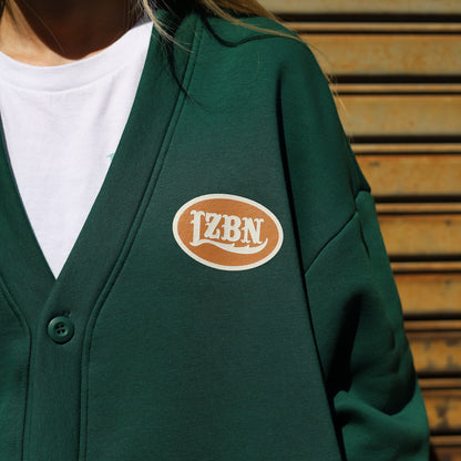 LZBN / OVAL LOGO SWEAT CARDIGAN (IVY GREEN)