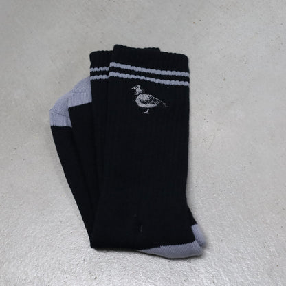 ANTIHERO / BASIC PIGEON EMB SOCKS (BLACK/GREY)