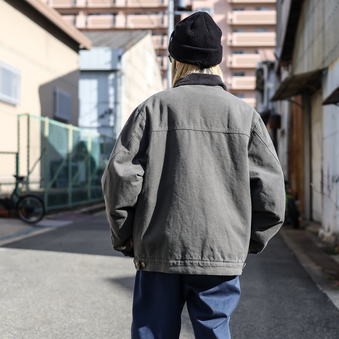 LZBN / OVAL LOGO PATCH CANVAS WORK JACKET (ASPHALT)