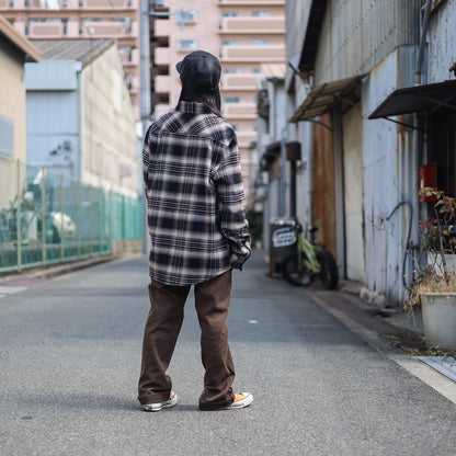 BRIXTON / BOWERY L/S FLANNEL (BLACK/CHARCOAL/BEIGE)