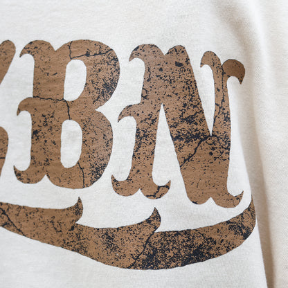 LZBN / STONE LZBN LOGO PIGMENT DYED TEE (NATURAL)