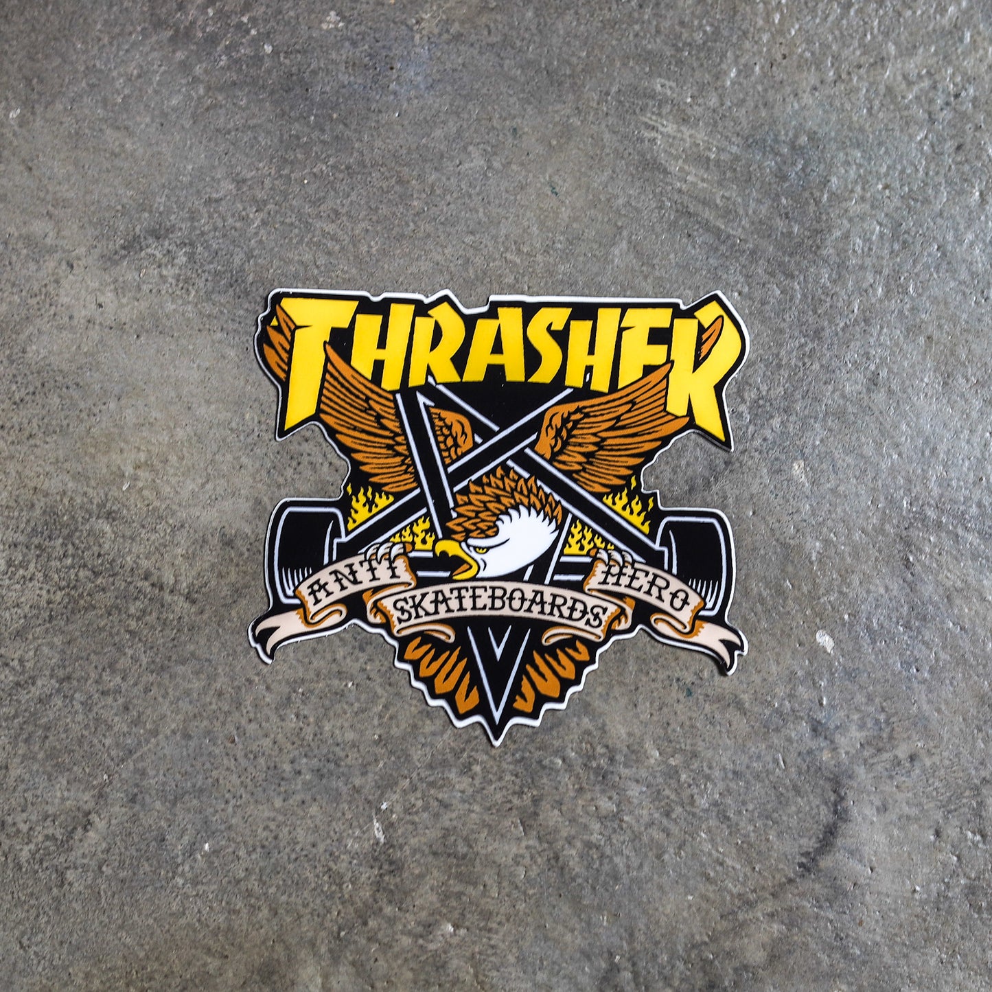 THRASHER X ANTIHERO / 5-PK STICKER