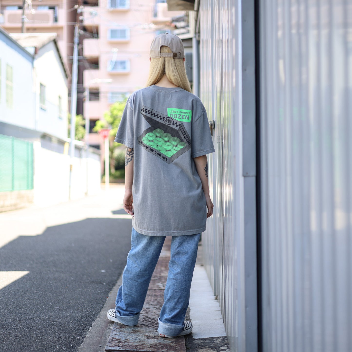 LZBN / DOZEN GARMENT DYED TEE (GREY)