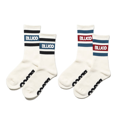 BLUCO / 2-PACK SOX -LINE- (WHITE/NAVY・WHITE/BURGUNDY)