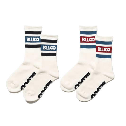 BLUCO / 2-PACK SOX -LINE- (WHITE/NAVY・WHITE/BURGUNDY)
