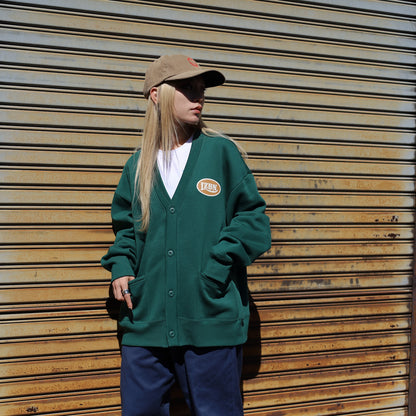 LZBN / OVAL LOGO SWEAT CARDIGAN (IVY GREEN)