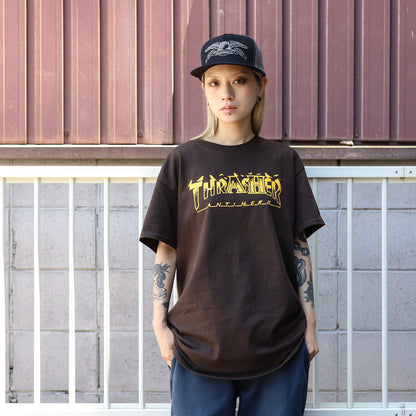 THRASHER X ANTIHERO / PIGEON MAG TEE (DARK CHOCOLATE)