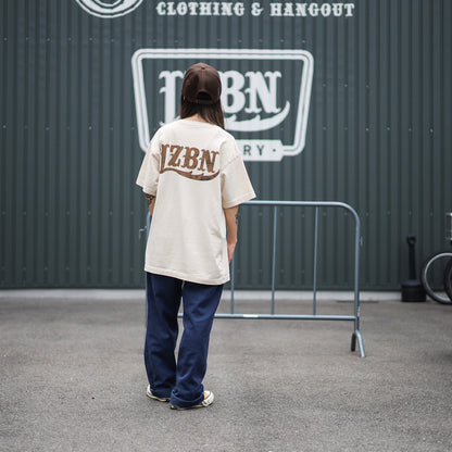 LZBN / STONE LZBN LOGO PIGMENT DYED TEE (NATURAL)