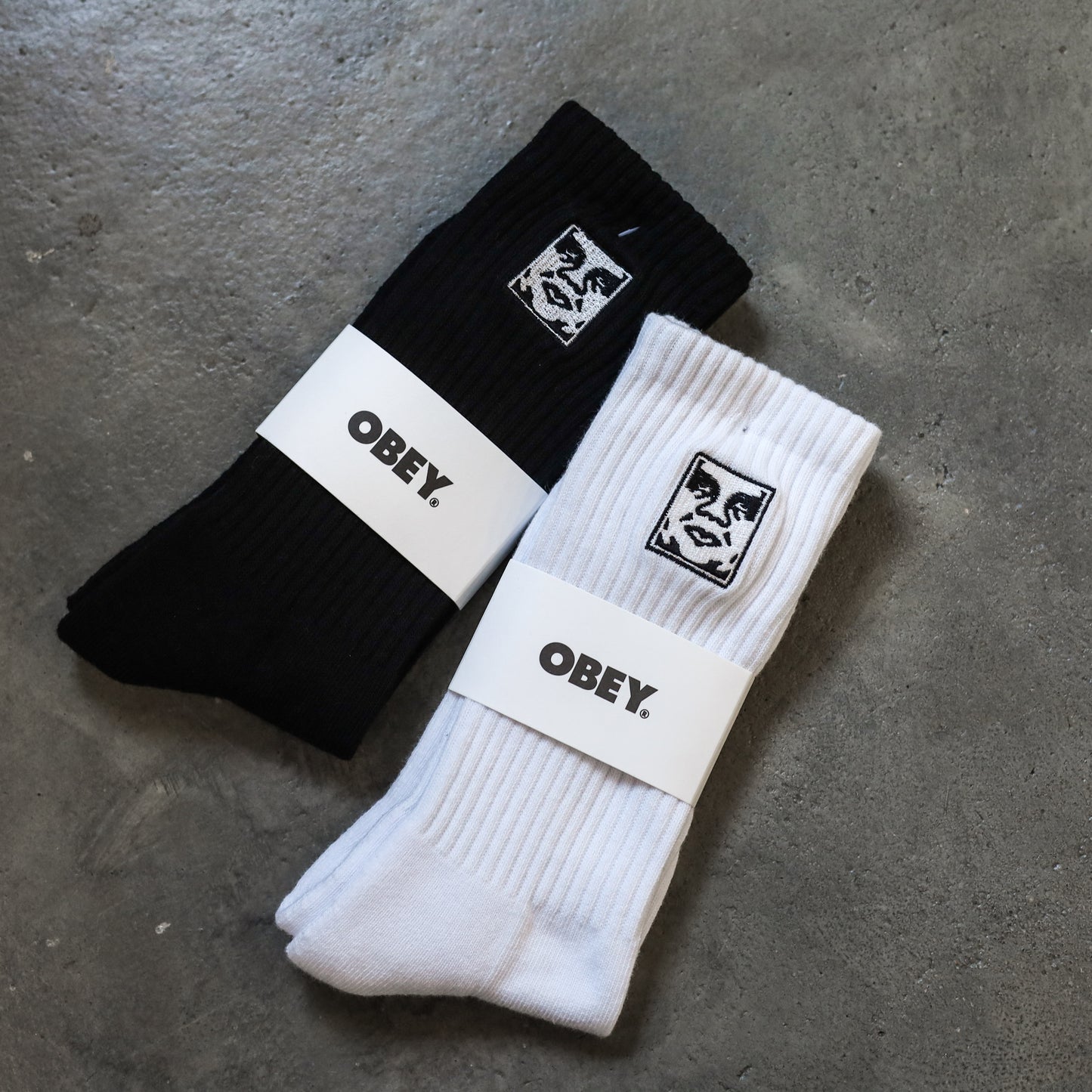 OBEY / ICON FACE SOCKS (WHITE)