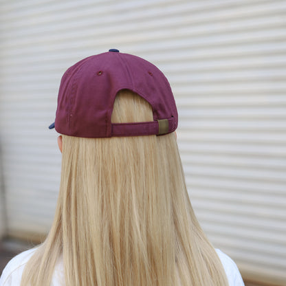 LZBN / LZBN LOGO EMB BRUSHED COTTON 6-PANEL CAP (BURGUNDY/NAVY)