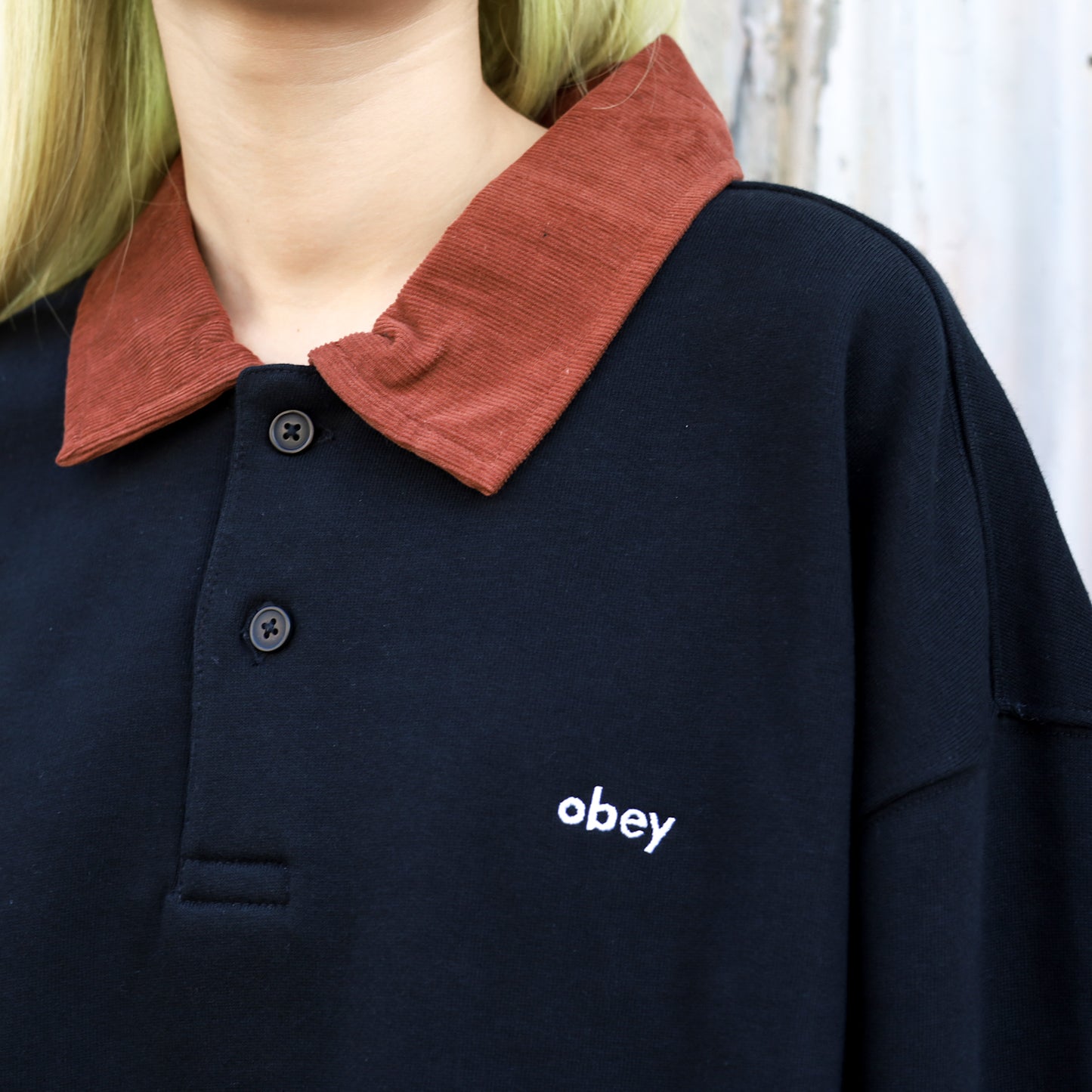 OBEY / PALO FLEECE POLO (BLACK)