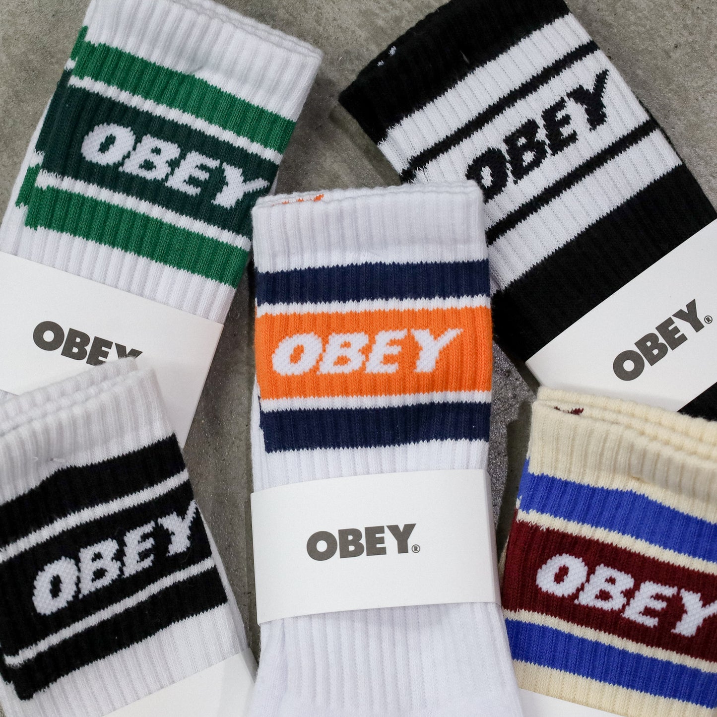 OBEY / COOPER II SOCKS (WHITE / ORANGE)