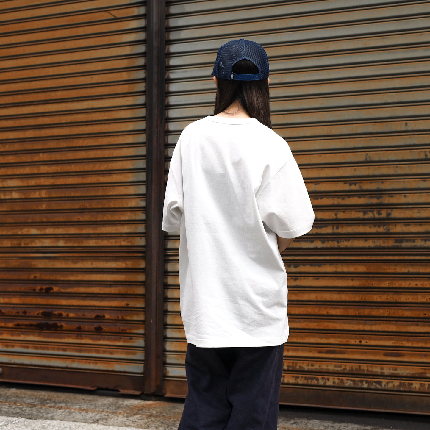 BLUCO / PRINT TEE -OLD- (WHITE-BLUE)