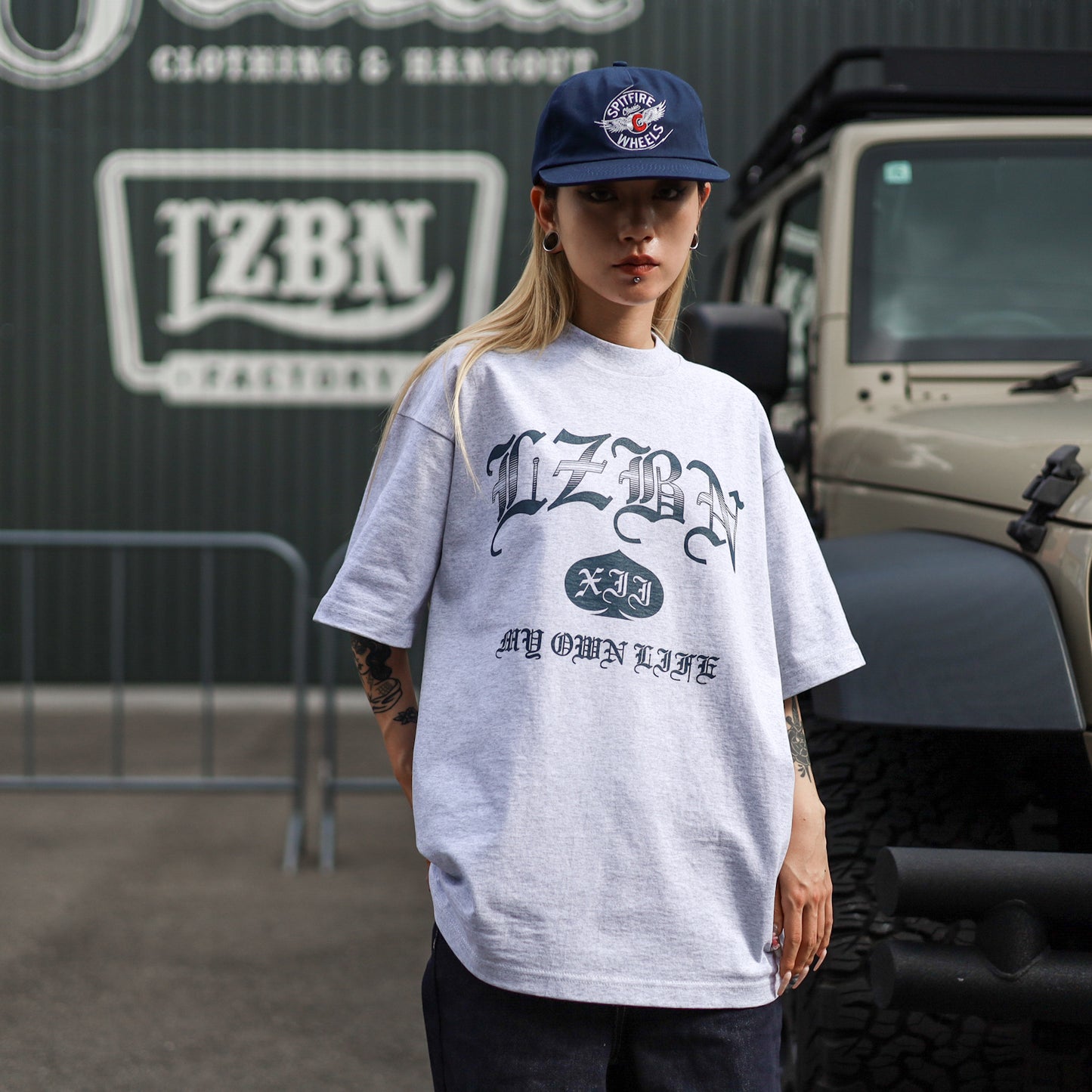 LZBN / OE COLLEGE HEAVYWEIGHT TEE (ASH)