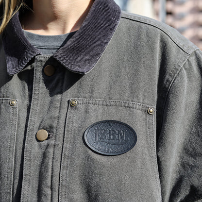 LZBN / OVAL LOGO PATCH CANVAS WORK JACKET (ASPHALT)