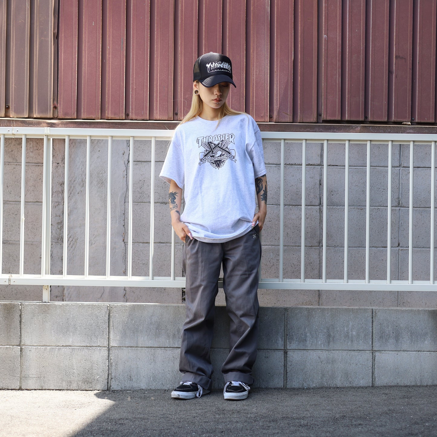 THRASHER X ANTIHERO / EAGLEGRAM TEE (ASH GREY)