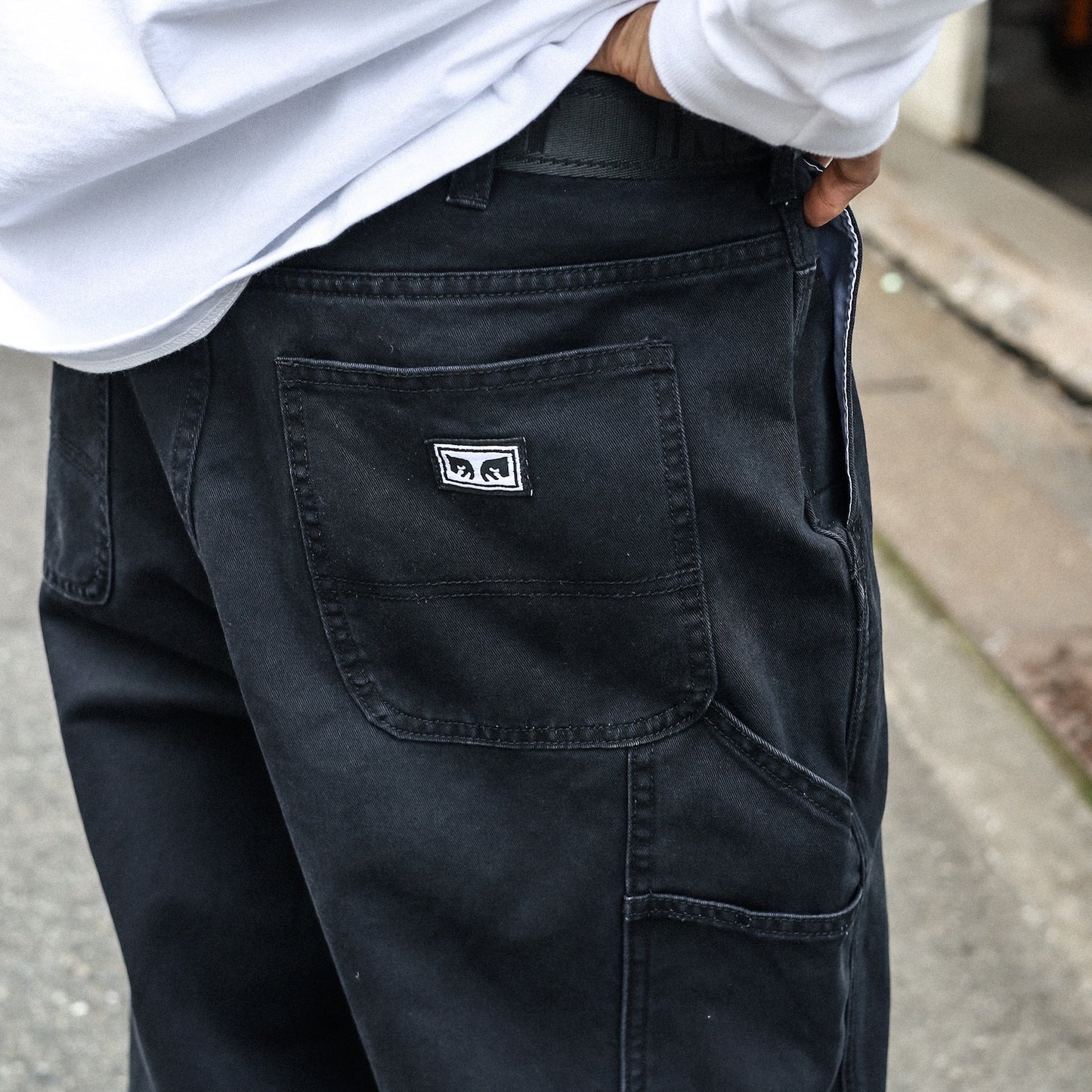 OBEY / BIG TIMER CARPENTER PANT (BLACK FADED WASH)