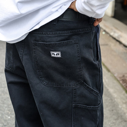 OBEY / BIG TIMER CARPENTER PANT (BLACK FADED WASH)