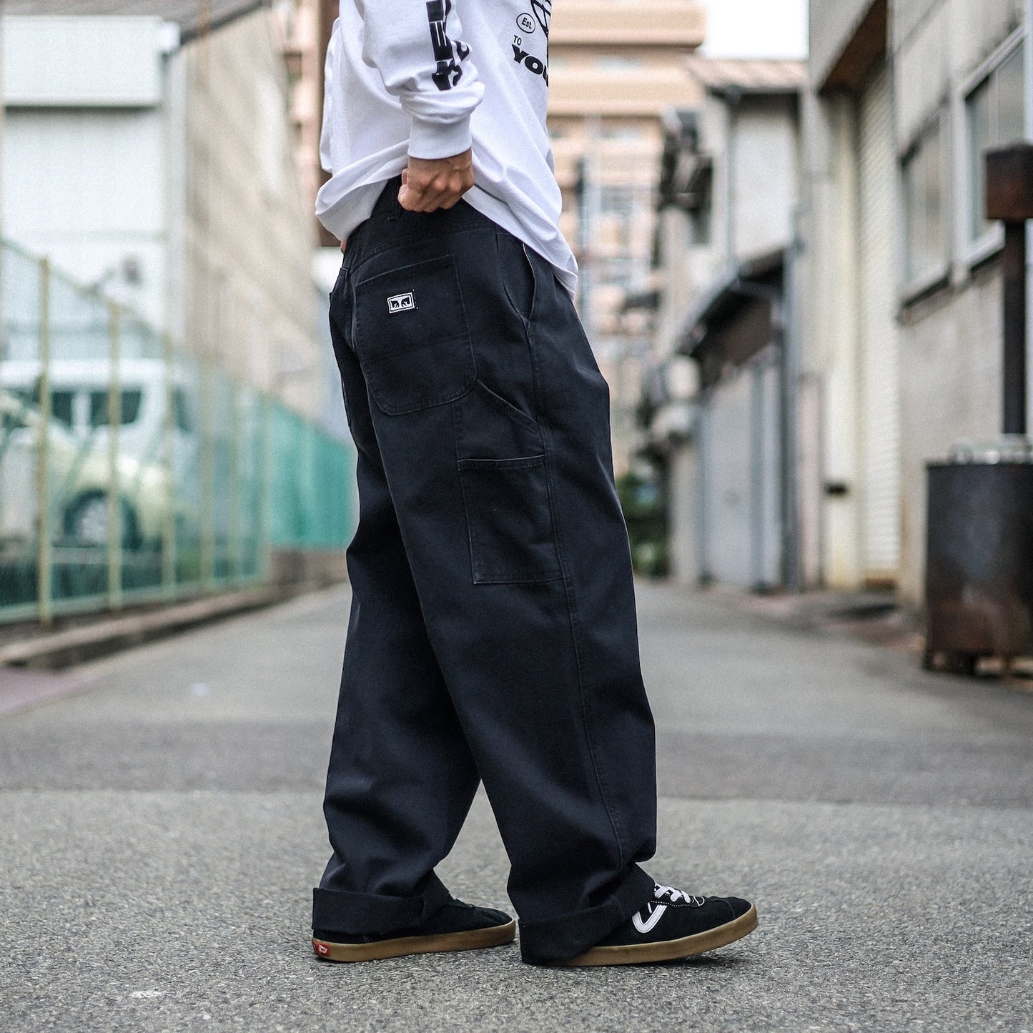 OBEY / BIG TIMER CARPENTER PANT (BLACK FADED WASH)
