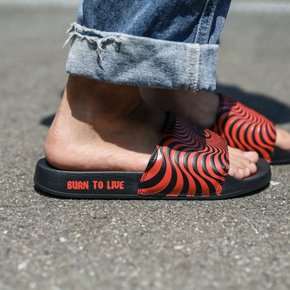 SPITFIRE / CLASSIC SWIRL SLIDE SANDAL (BLACK/RED)