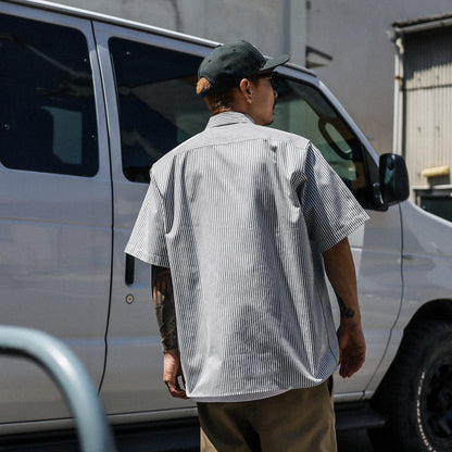 BLUCO / STANDARD WORK SHIRT S/S -STRIPE- (IVORY)