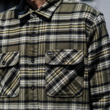 BRIXTON / BOWERY L/S FLANNEL SHIRT (IVY GREEN/OLIVE SURPLUS/BLACK)