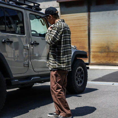 BRIXTON / BOWERY L/S FLANNEL SHIRT (IVY GREEN/OLIVE SURPLUS/BLACK)