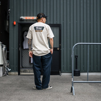 BRIXTON / LINWOOD S/S STD  (CREAM/DARK GREEN/METAL BRONZE)
