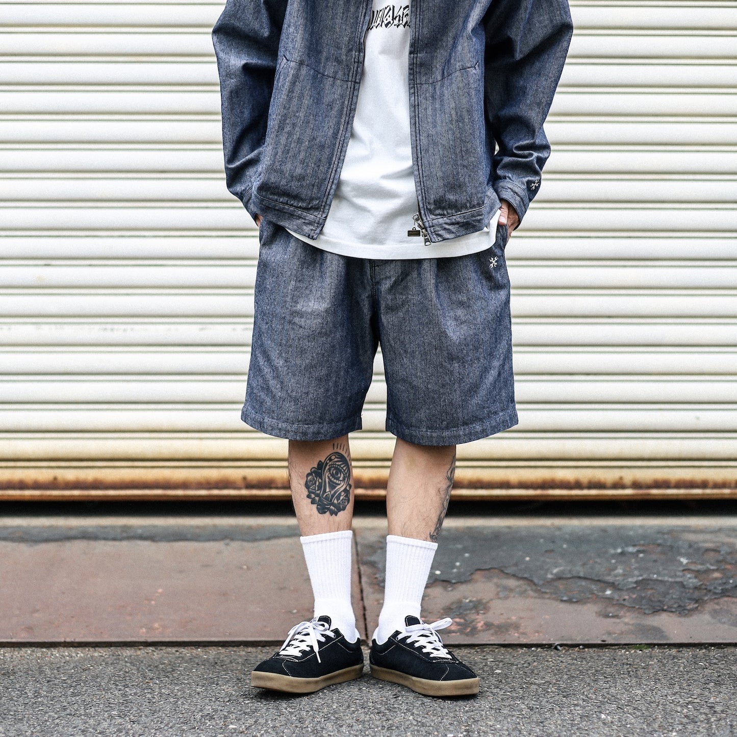BLUCO / 12OZ DENIM EASY WORK SHORTS (HERRINGBONE)