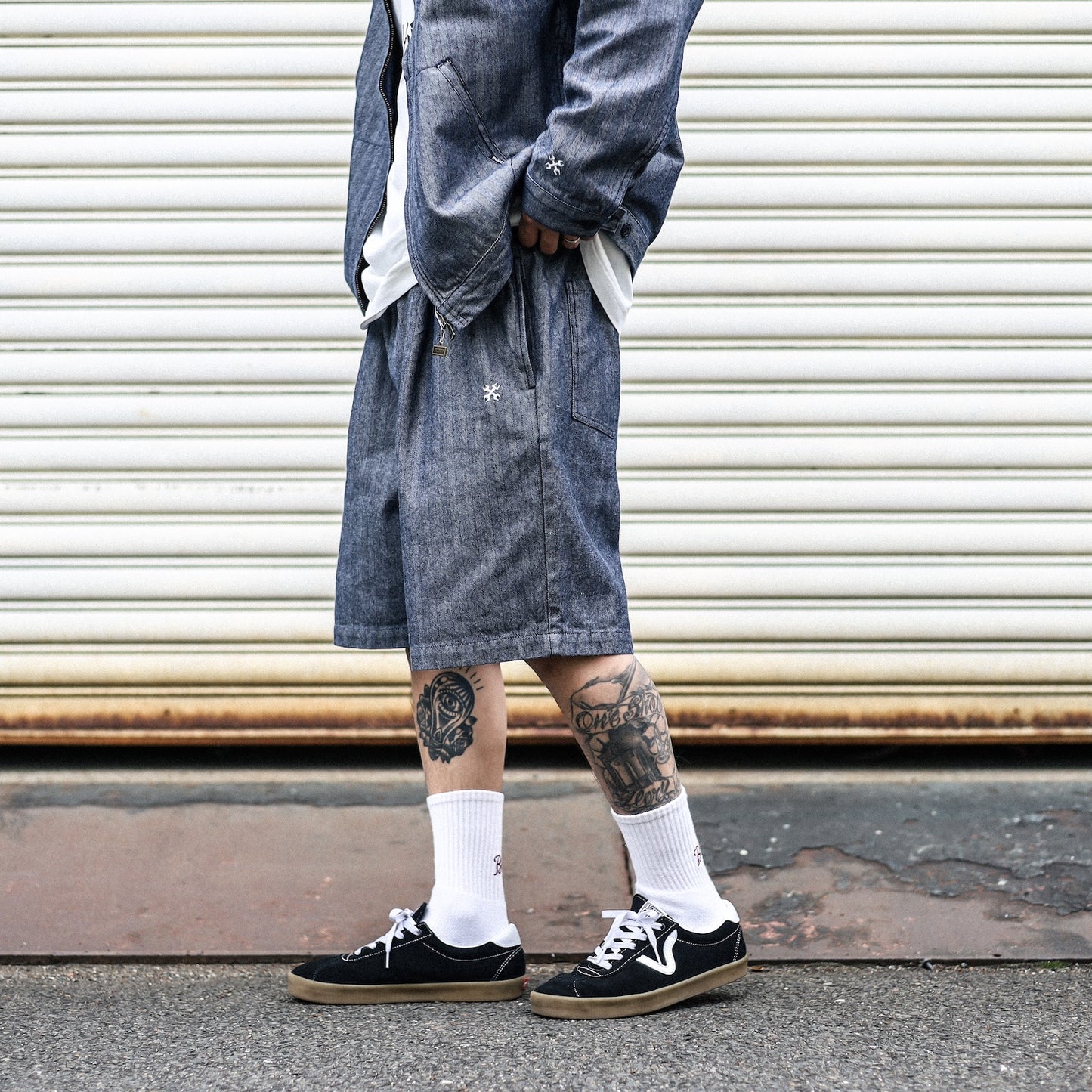 BLUCO / 12OZ DENIM EASY WORK SHORTS (HERRINGBONE)