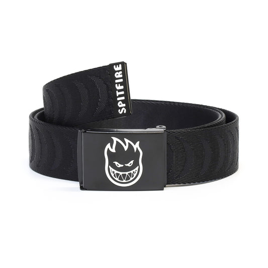 SPITFIRE / BIGHEAD CRESCENT JACQUARD WEB BELT (BLACK/WHITE)