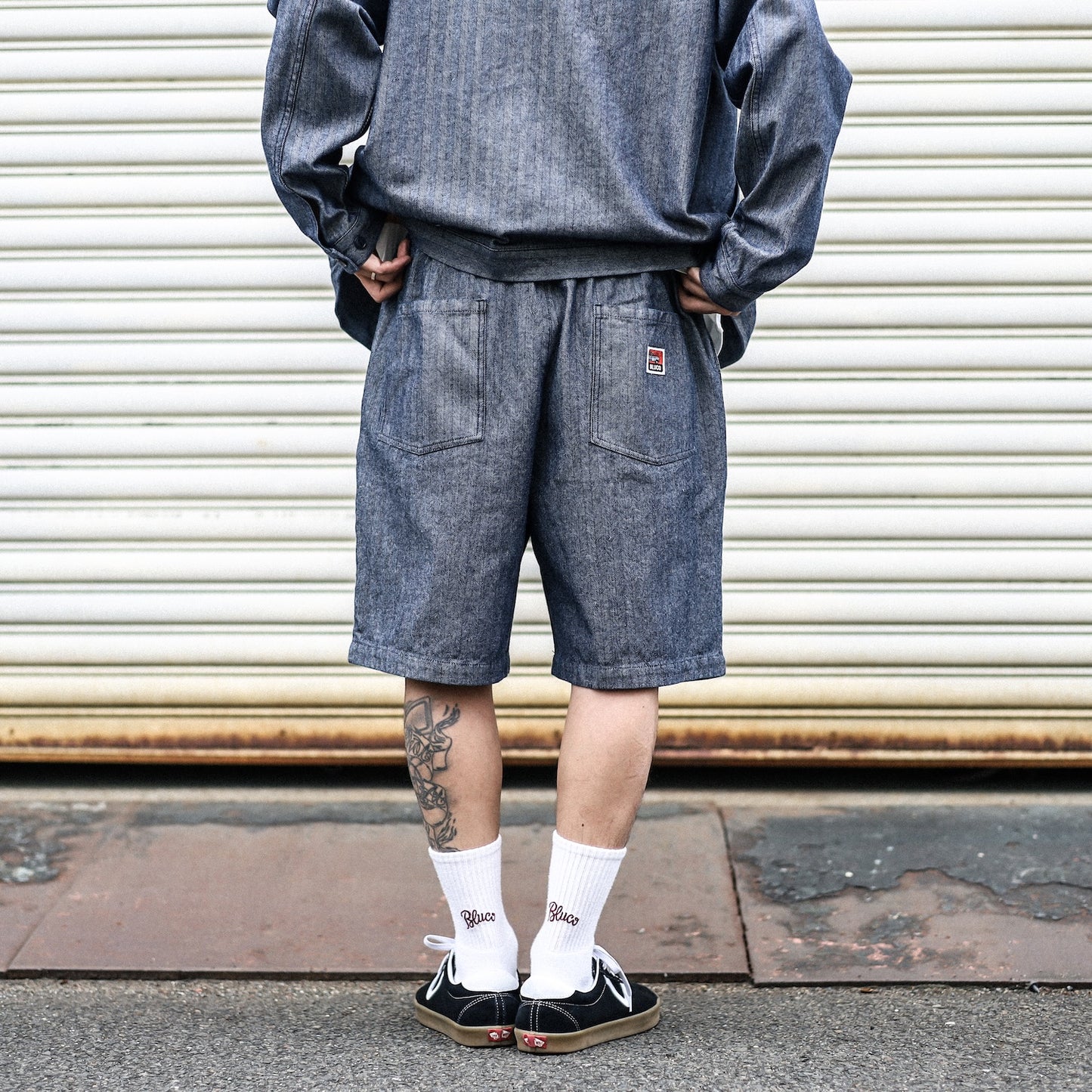 BLUCO / 12OZ DENIM EASY WORK SHORTS (HERRINGBONE)