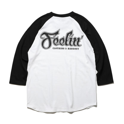 LZBN / Feelin' LOGO RAGLAN 3/4 TEE (WHITE/BLACK)