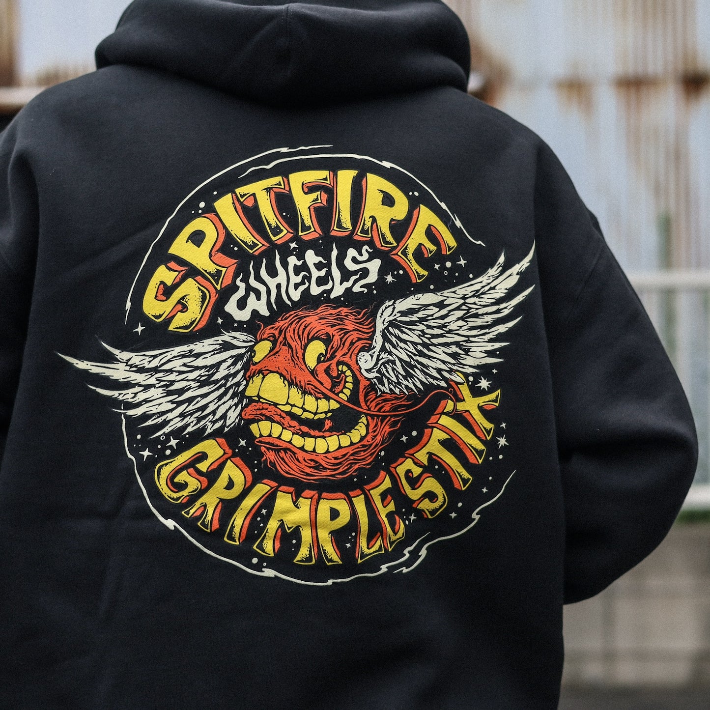 SPITFIRE X GRIMPLE STIX / FLYING GRIMPLE HOODIE (BLACK)