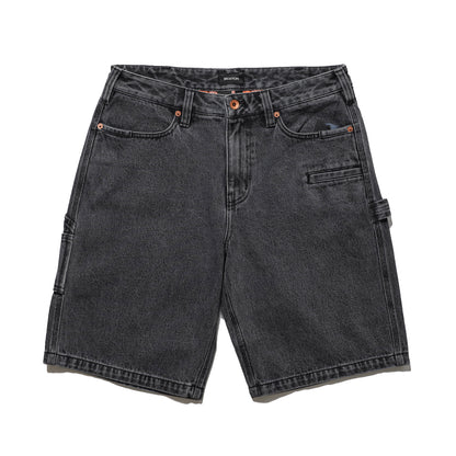 BRIXTON / BUILDERS CARPENTER BAGGY SHORT (WASHED BLACK DENIM)