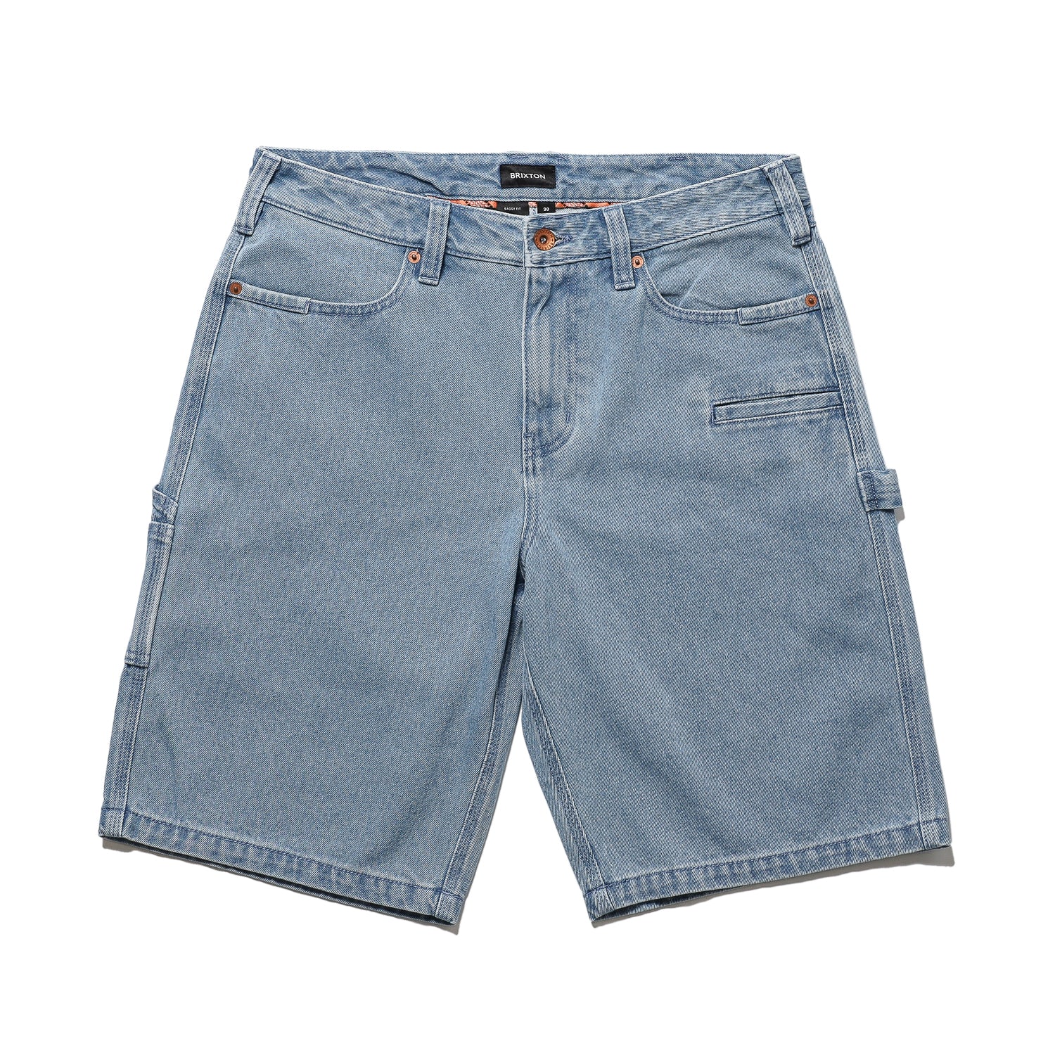 BRIXTON / BUILDERS CARPENTER BAGGY SHORT (WASHED BLUE DENIM) – Feelin'