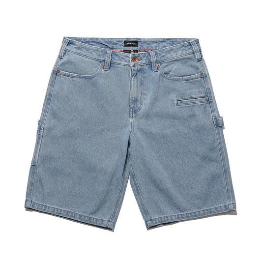 BRIXTON / BUILDERS CARPENTER BAGGY SHORT (WASHED BLUE DENIM)