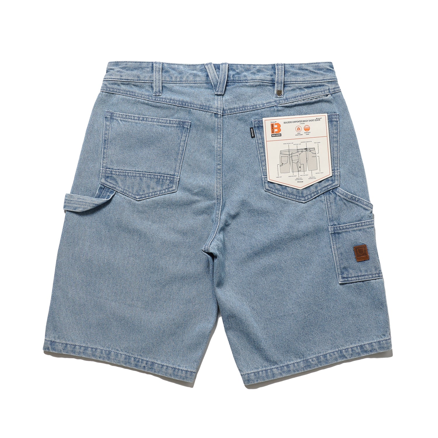 BRIXTON / BUILDERS CARPENTER BAGGY SHORT (WASHED BLUE DENIM) – Feelin'