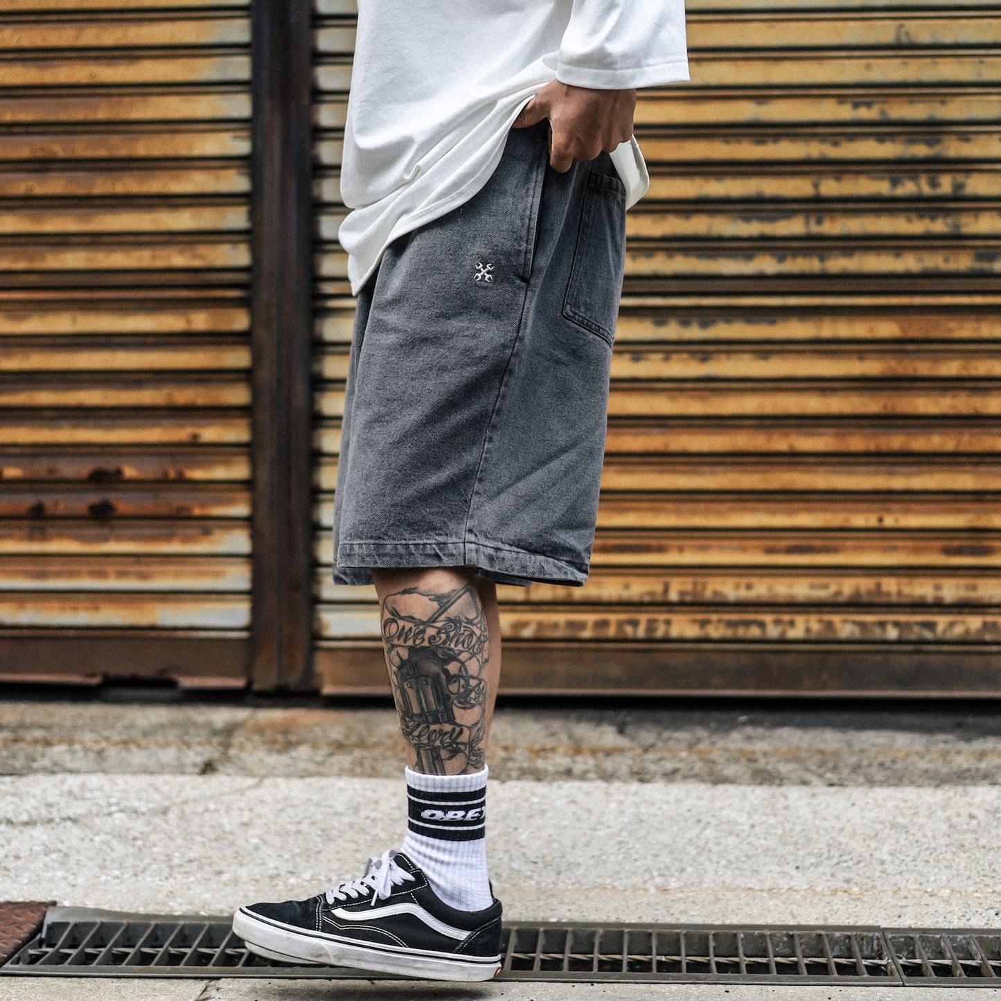 BLUCO / 12OZ DENIM EASY WORK SHORTS (BLACK)