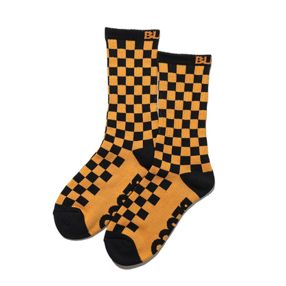 BLUCO / 2-PACK SOX -CHECKER- (WHITE/BLACK・MUSTARD/BLACK)