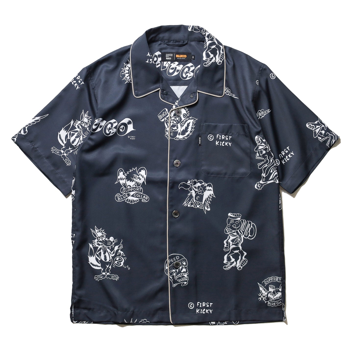 BLUCO / POOLSIDE SHIRT S/S -TATTOO- (CHARCOAL)