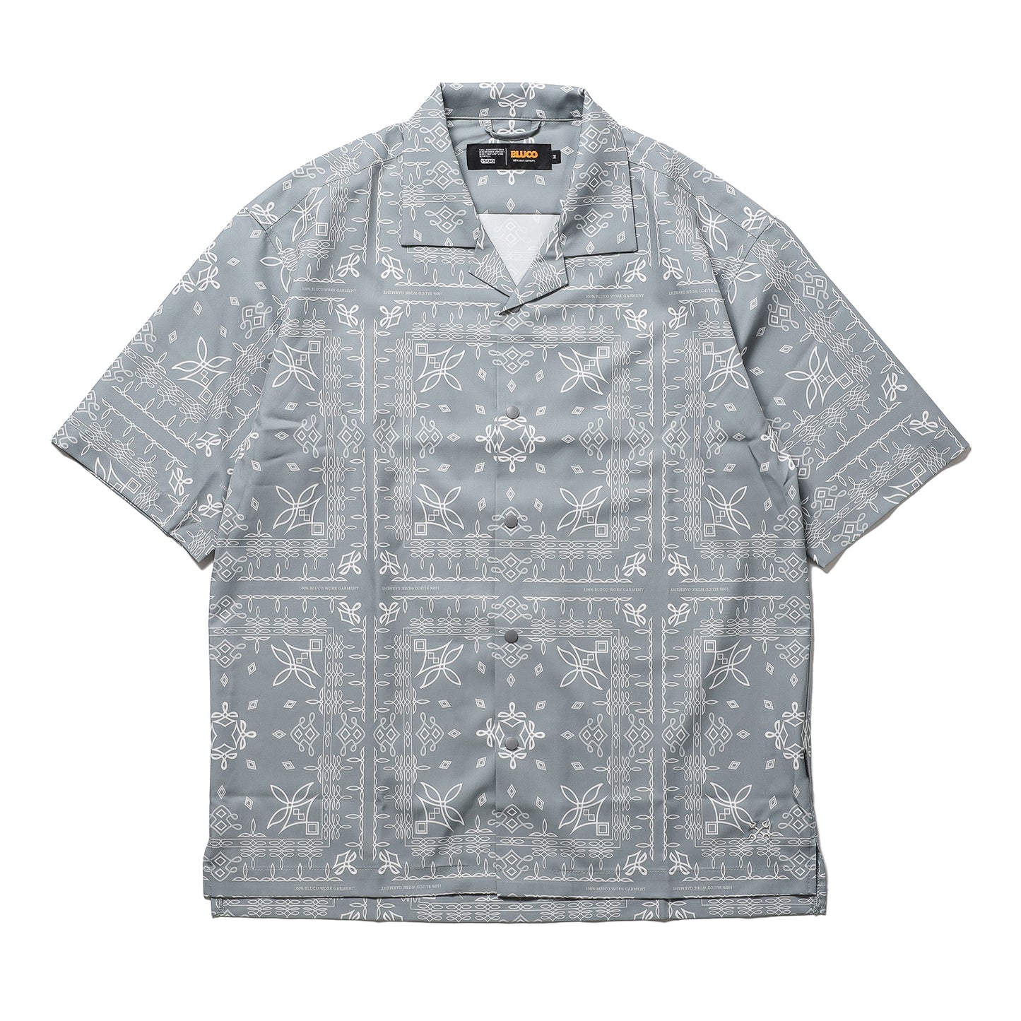 BLUCO / OPEN COLLAR SHIRT -BANDANA- (GRAY)