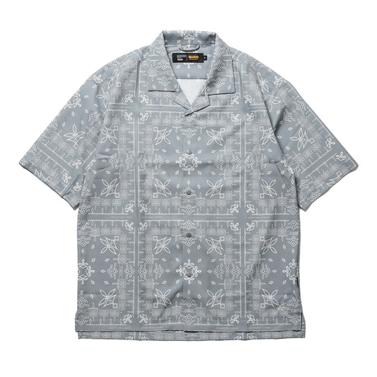 BLUCO / OPEN COLLAR SHIRT -BANDANA- (GRAY)