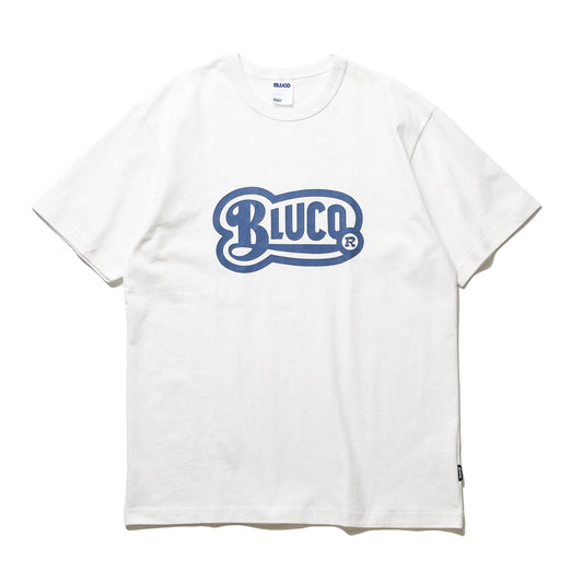 BLUCO / PRINT TEE -OLD- (WHITE-BLUE)