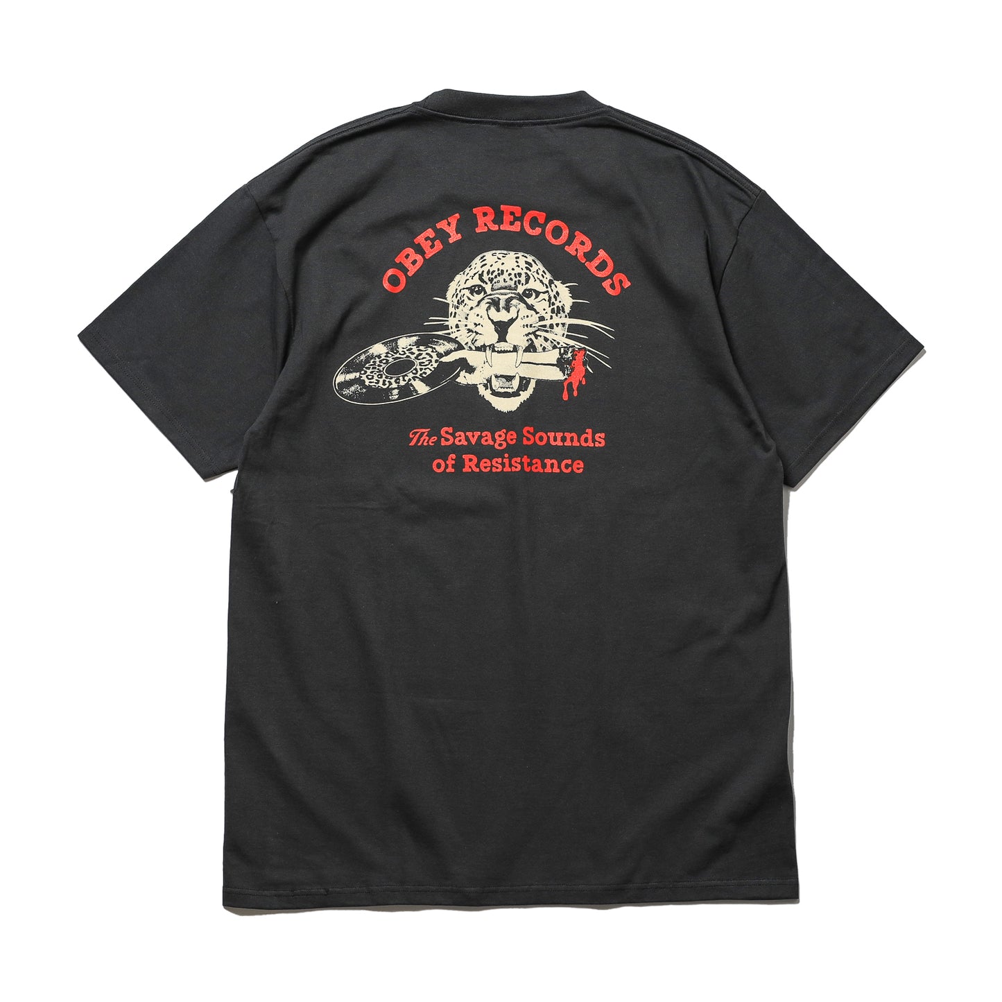 OBEY / SAVAGE SOUNDS LEOPARD CLASSIC T-SHIRT (VINTAGE BLACK)