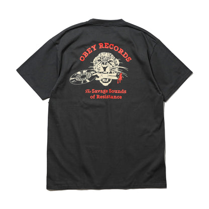 OBEY / SAVAGE SOUNDS LEOPARD CLASSIC T-SHIRT (VINTAGE BLACK)